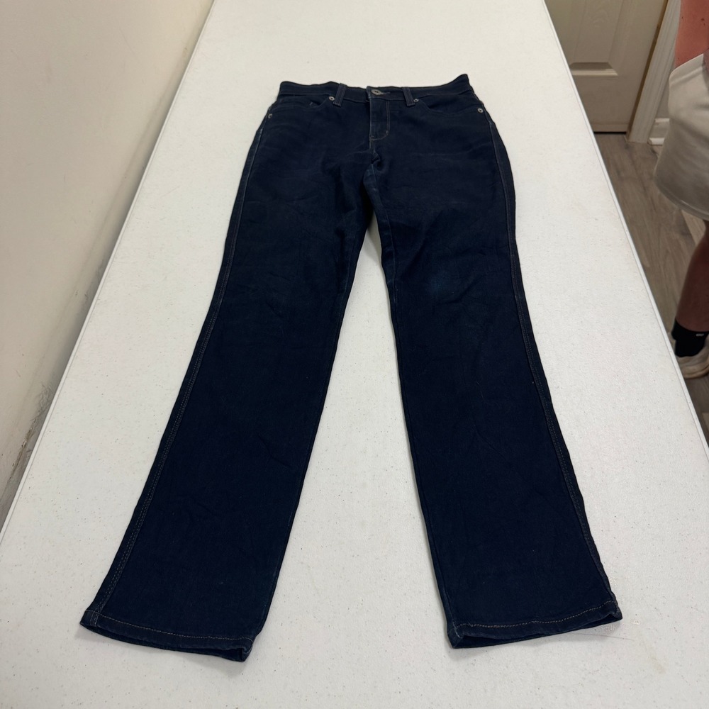Levis Flatters & Flaunts Skinny Leg Jeans Indigo Blue Dark Wash Womens Size 4